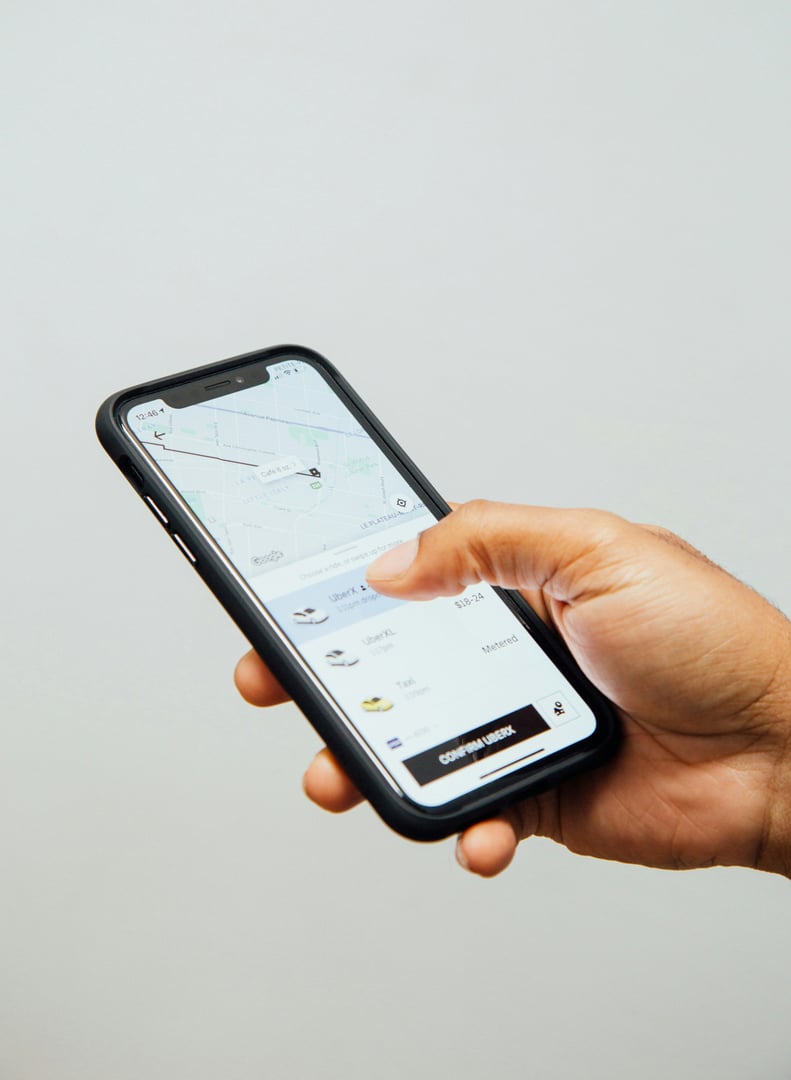 Uber-app met autogegevens